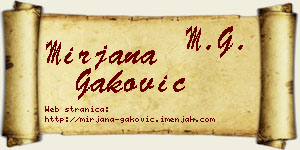 Mirjana Gaković vizit kartica